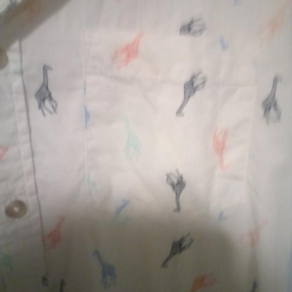 Colorful Giraffe Pattern Print Button-Up Shirt - Picture 4 of 5